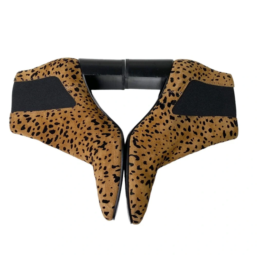 Rag & Bone Aslen Cheetah Suede Animal Print Chelsea Booties Size 35 5 - Picture 7 of 11